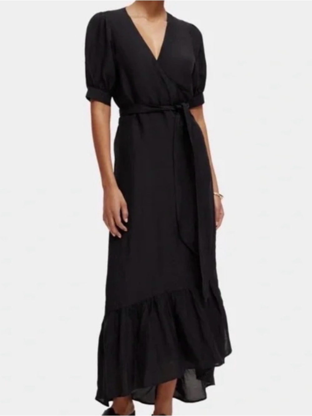 Scotch and Soda Black High Low Wrap Dress
